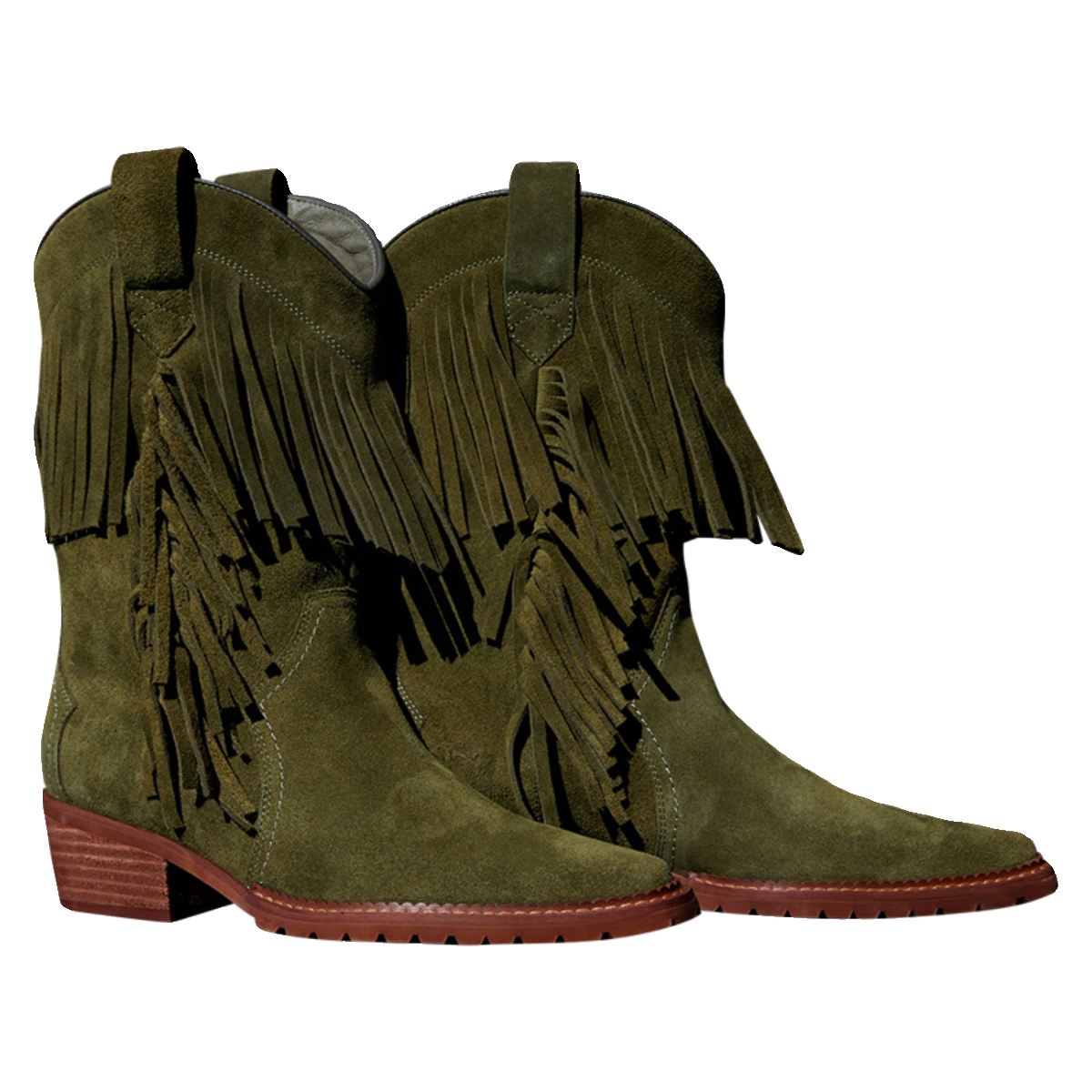 Le' Murmure 旷野之息_90年代复古美学 苔藓牛反绒流苏西部牛仔靴,淘宝优惠券,粉丝福利购,淘宝优惠卷