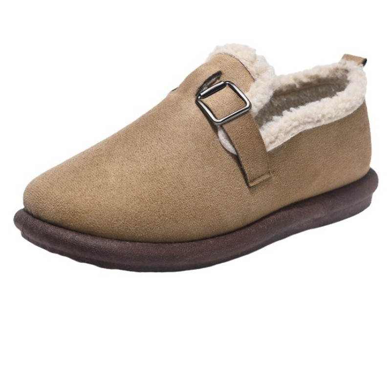 加绒保暖复古平底毛毛鞋女外穿休闲鞋2024秋冬款软底舒适豆豆棉鞋,淘宝优惠券,粉丝福利购,淘宝优惠卷