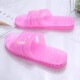 Crystal transparent flip-flops for home anti-slip soft bottom retro