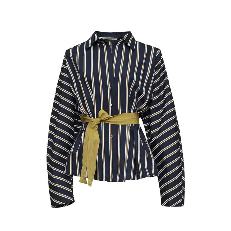 束皙店主蕞爱_时髦精bi撞色衬衫 束皙衬衫