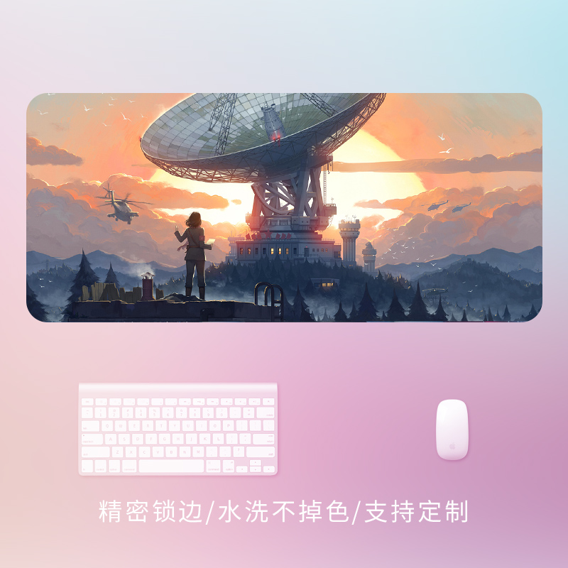 三体鼠标垫科幻星系办公桌垫超大定制电竞游戏家用红岸基地键盘垫-图1