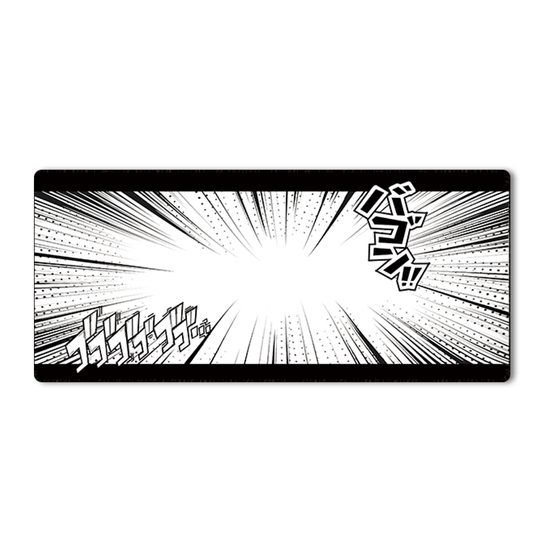 鼠标垫超大号二次元冲冲冲创意动漫桌垫子男生可爱黑色漫画风软垫 - 图3