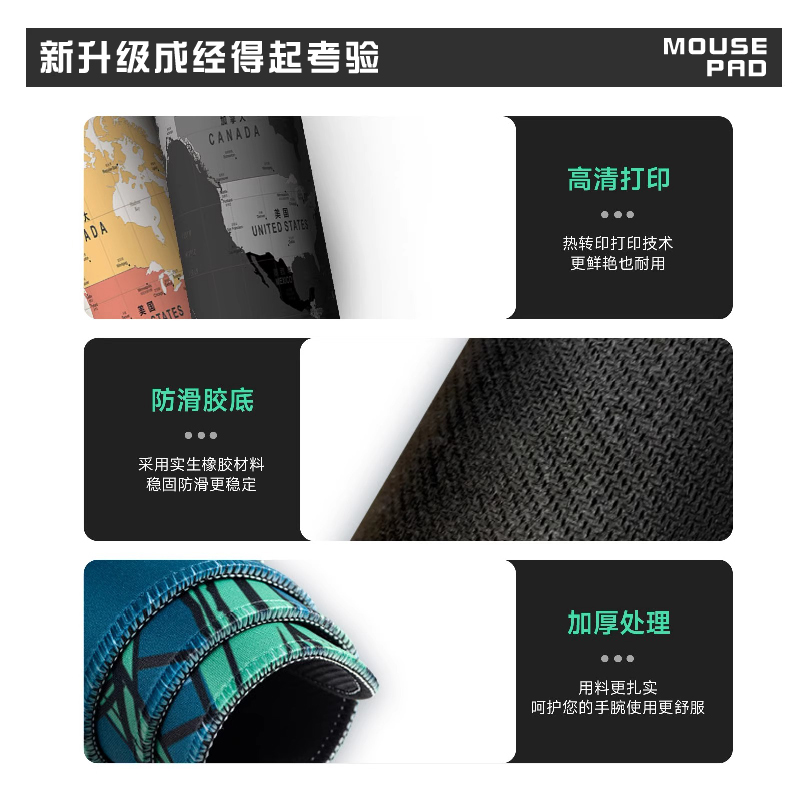 鼠标垫超大号二次元冲冲冲创意动漫桌垫子男生可爱黑色漫画风软垫 - 图2