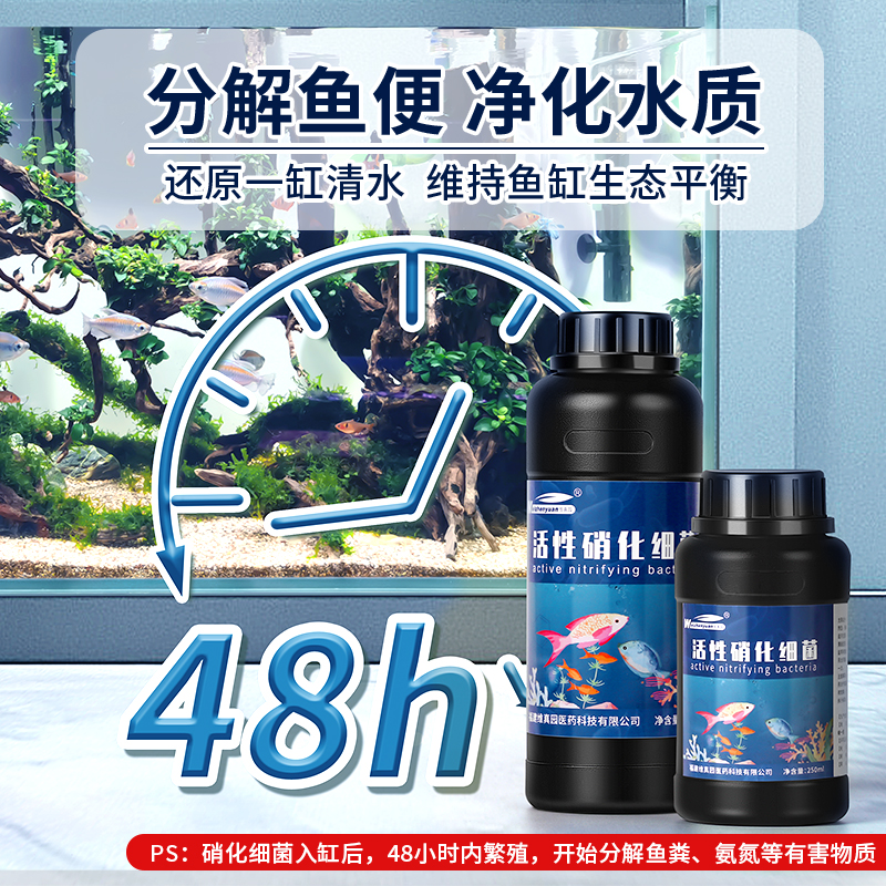 硝化细菌鱼缸用活菌净水剂稳定剂鱼用养鱼用品水族水质活性消化菌 - 图0