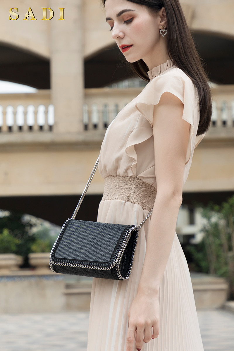 镶钻2020新款潮夏季百搭小方包包 sadi女士包袋