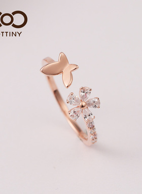 cottiny纯银开口戒指ins时尚简约