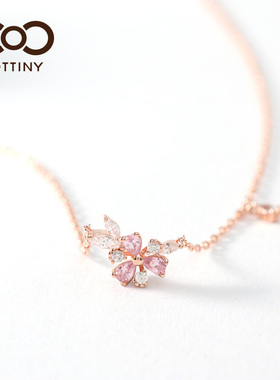 樱花纯银小众设计感INS女友项链