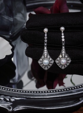 复古高级感宫廷风天然珍珠耳饰