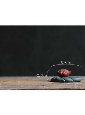 8n宜兴紫砂茶宠小号一叶有财有钱小金蟾朱泥茶宠茶玩迷你摆件摆设