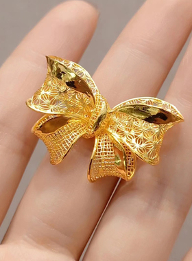 黄金蝴蝶结项链女送女友礼物