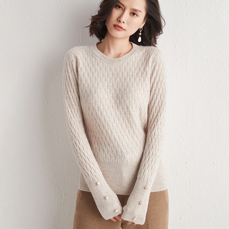 大爱!洋气显白女外穿新款风羊绒衫 祥绒腾跃毛衣