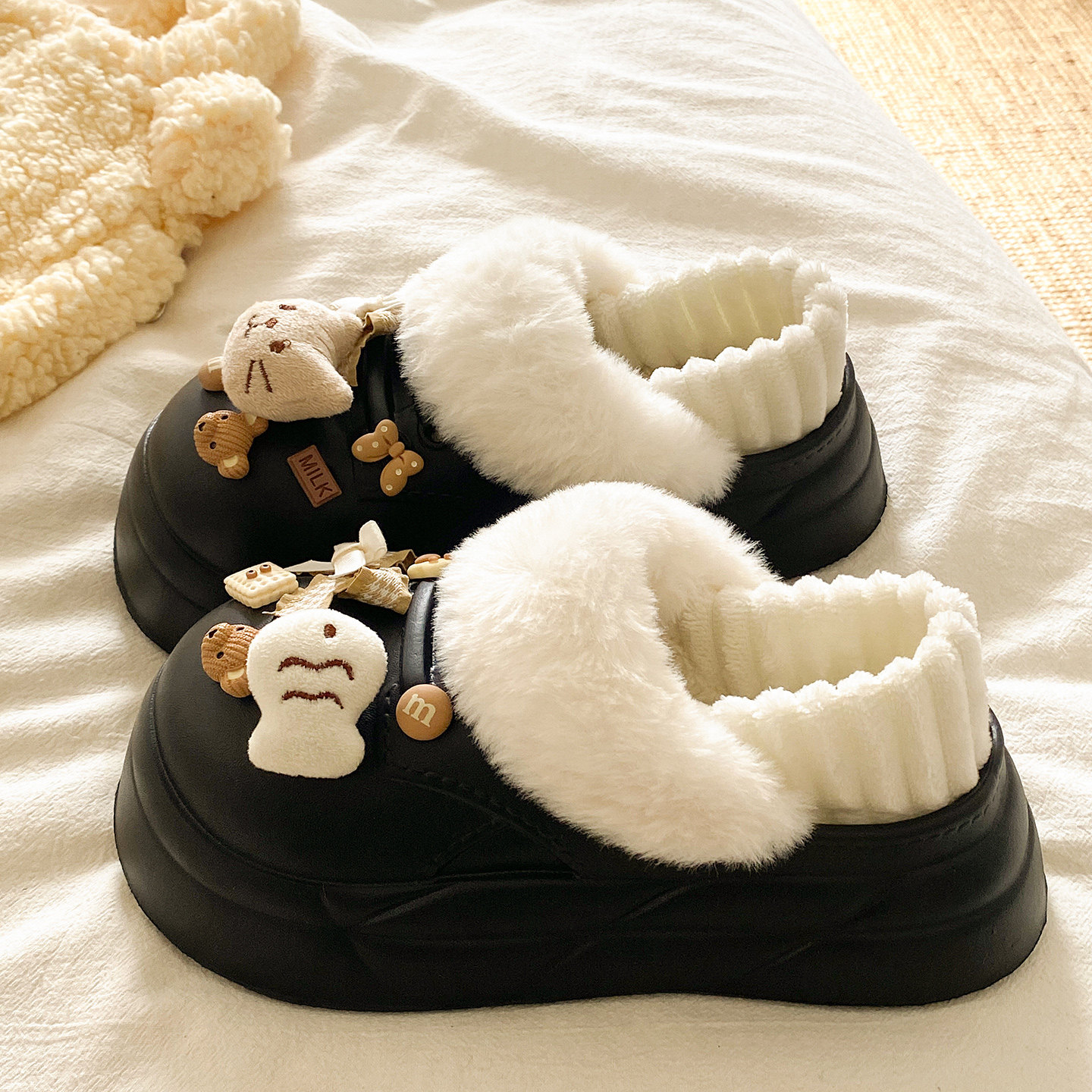 防水棉拖鞋女冬季可爱猫鱼室内外穿保暖加绒防滑厚底包跟月子棉鞋,淘宝优惠券,粉丝福利购,淘宝优惠卷