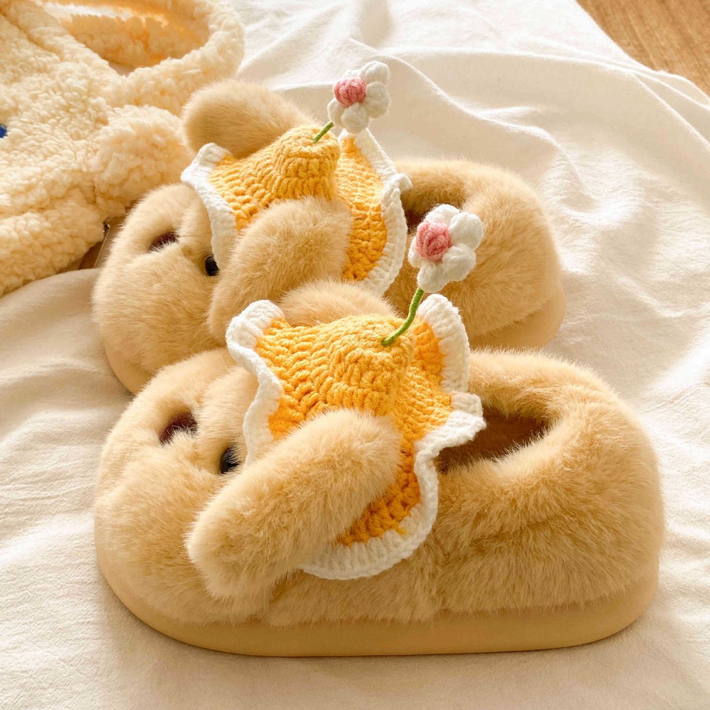 毛毛拖鞋女秋冬季新款室内外穿加绒保暖厚底包头可爱大耳狗棉拖鞋,淘宝优惠券,粉丝福利购,淘宝优惠卷