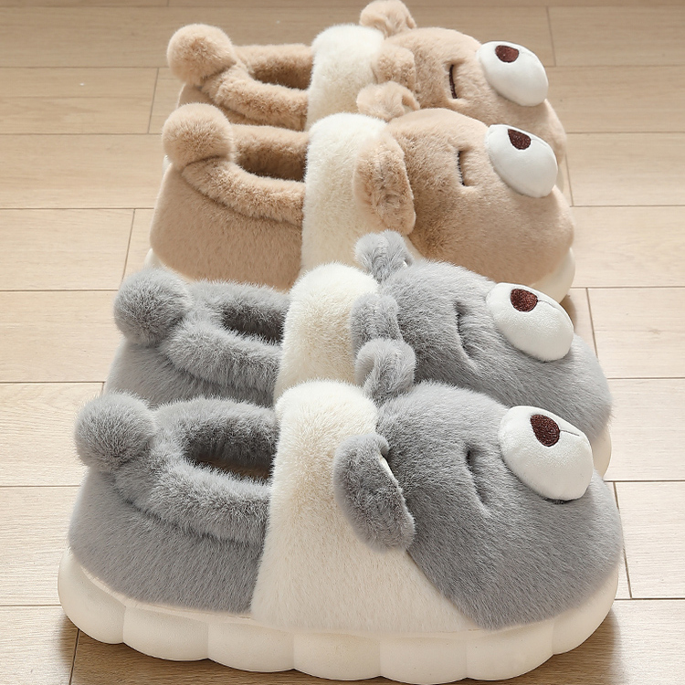情侣棉拖鞋男士冬季2025新款室内家居防滑保暖厚底毛绒包跟棉鞋女 - 图2