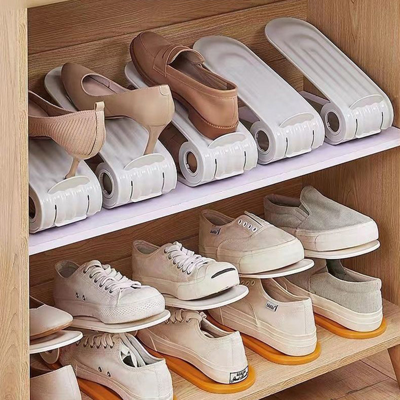 家用鞋架宿舍收纳神器折叠鞋托省空间塑料双层可调节一体式鞋托架,淘宝优惠券,粉丝福利购,淘宝优惠卷