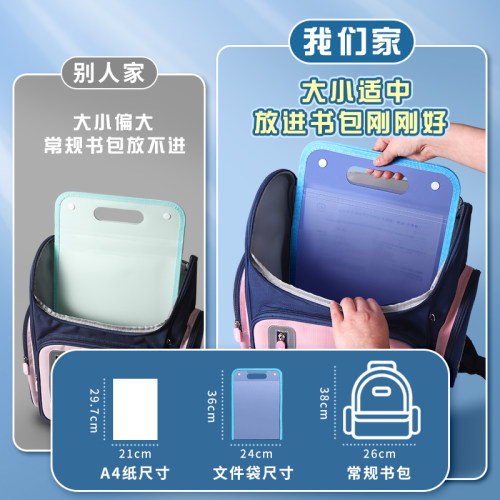 a4手提文件夹试卷袋学生多层大容量风琴包ins高颜值卷子收纳袋整理神器初中高中生书夹子科目分类试卷夹 - 图2