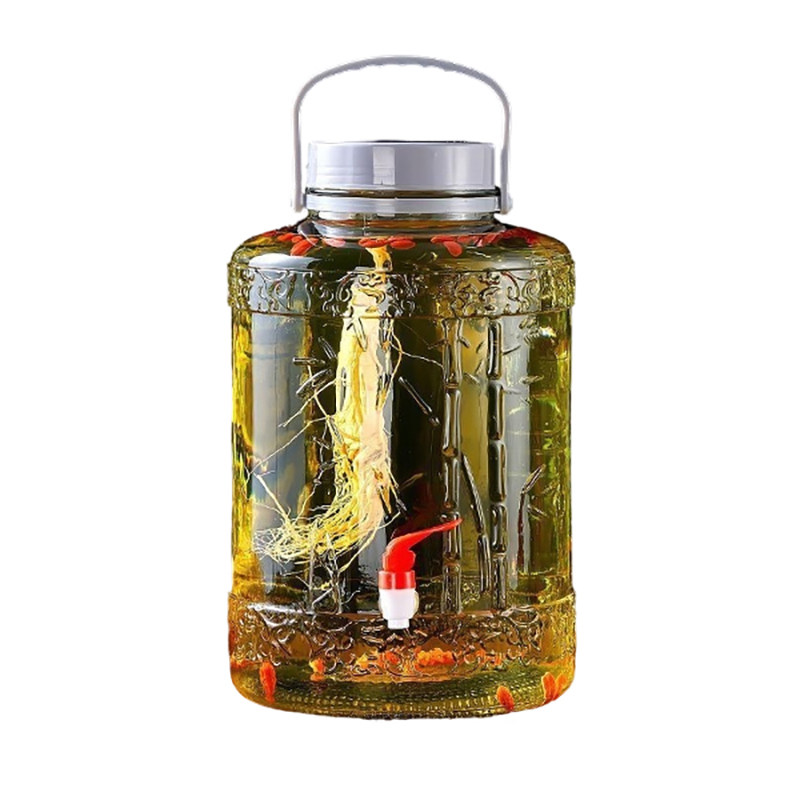 泡酒专用酒瓶大口径存酒加厚玻璃酒罐带龙头高档人参药材密封酒坛,淘宝优惠券,粉丝福利购,淘宝优惠卷
