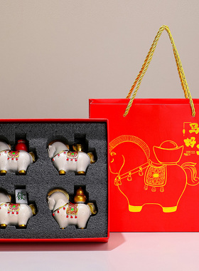 国潮马吉祥物摆件马年卡通桌面装