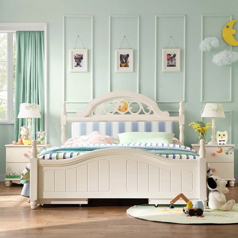 林氏木业女孩1.2米1.5组合儿童床 林氏木业kids儿童床
