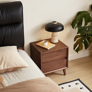 林氏全实木床头柜2025爆款橡木超窄置物架子林氏木业床头小边几