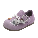 Обувь для девочек, весна-осень 2025, новые детские туфли Birkenstock, маленькая кожаная обувь на мягкой подошве с героями мультфильмов, модные туфли-шапочки для маленьких девочек