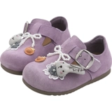 Обувь для девочек, весна-осень 2025, новые детские туфли Birkenstock, маленькая кожаная обувь на мягкой подошве с героями мультфильмов, модные туфли-шапочки для маленьких девочек