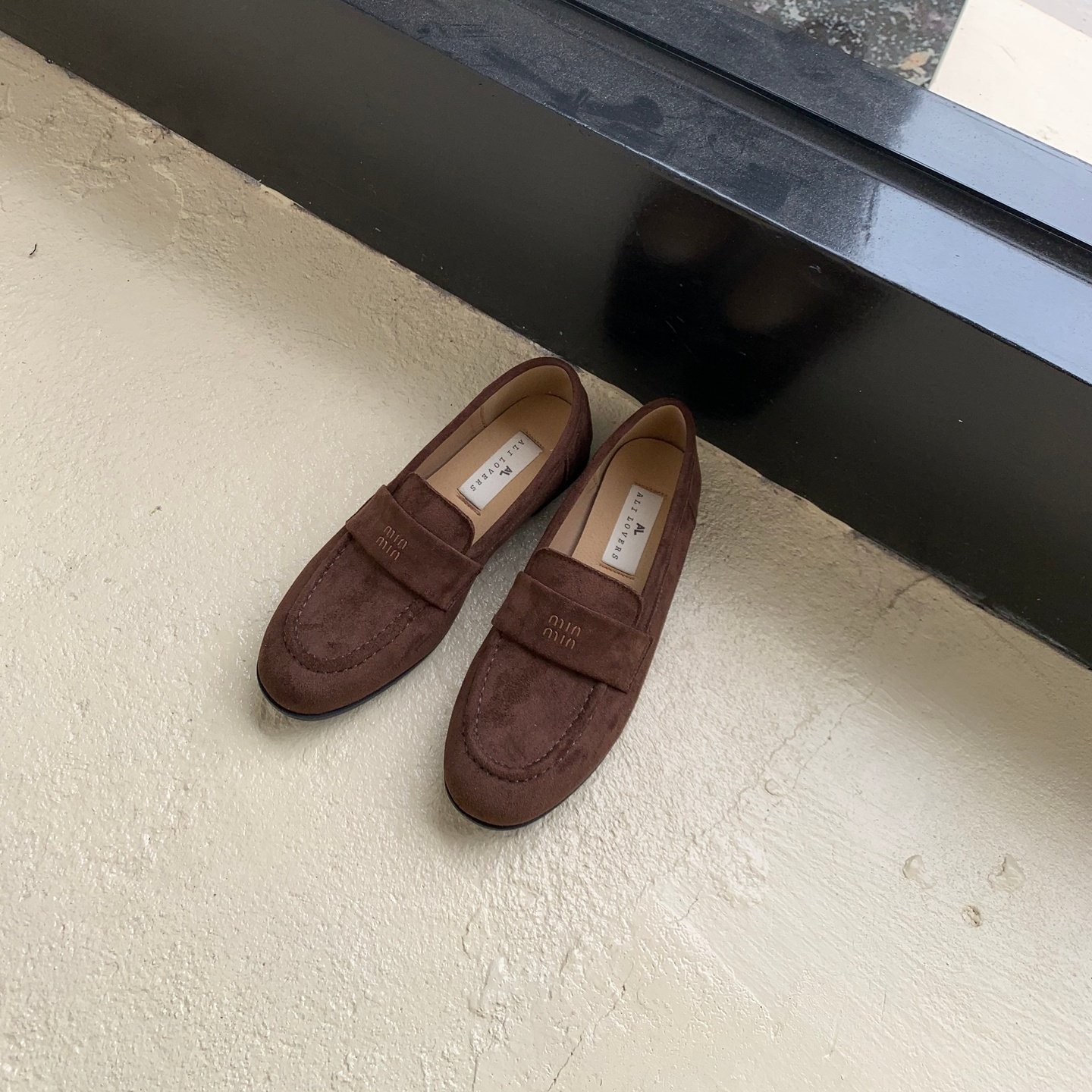 Ali Lover休闲风反绒皮乐福鞋女圆头一脚蹬百搭豆豆鞋懒人鞋通勤,淘宝优惠券,粉丝福利购,淘宝优惠卷