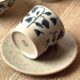 Handmade coffee cup stoneware blue and white design wind pig mouth cup