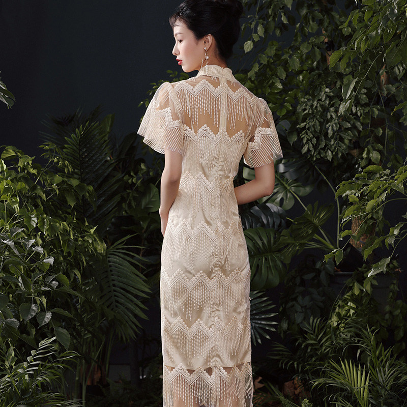 槿爷原创秋冬少女年轻改良敬酒服 槿爷旗舰旗袍