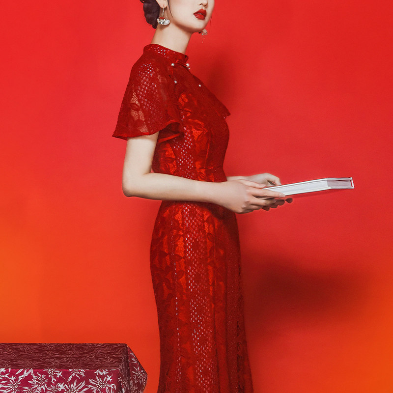 槿爷醉绯红2020秋冬新品鱼尾连衣裙 槿爷旗舰连衣裙