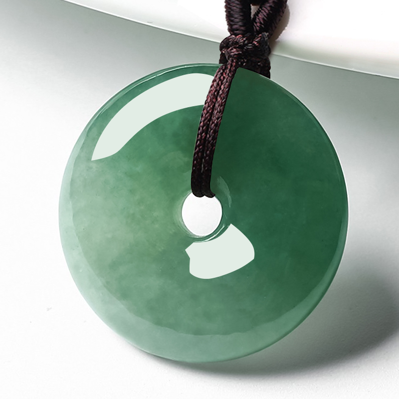 带证书 雅茗天然翡翠平安玉扣吊坠翡翠满色平安扣颈饰挂件 带证书 雅茗天然翡翠平安玉扣吊坠翡翠满色平安扣颈饰挂件