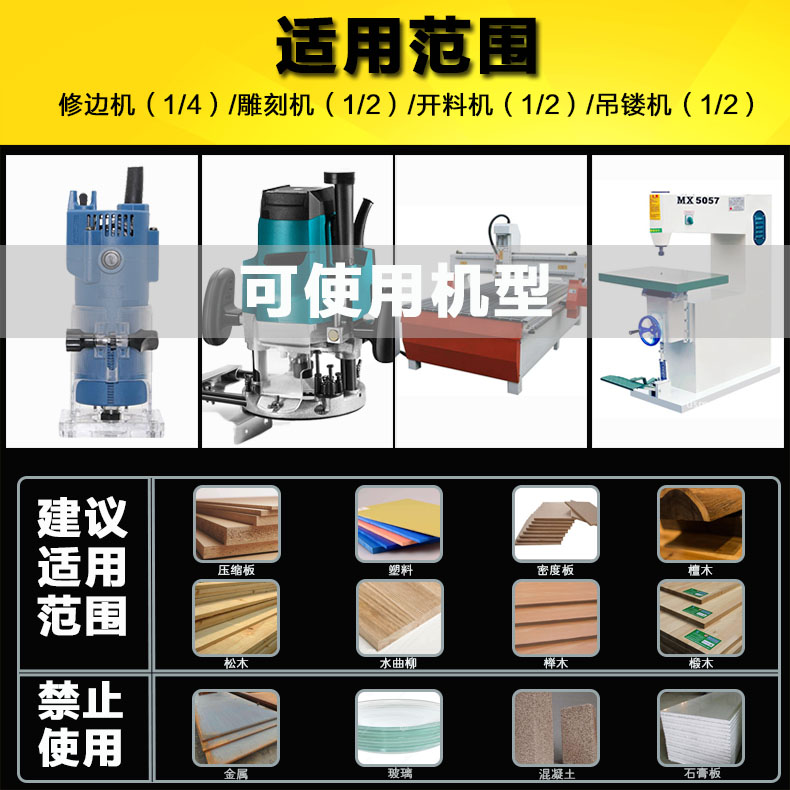 名刃三齿T型榫合刀拼板刀地板刀公母刀木工榫合刀修边机雕刻机刀 - 图2