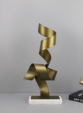 高档轻奢样板间抽象线条雕塑摆件