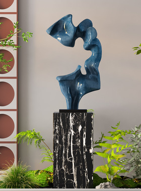 酒店大堂太湖石雕塑新中式石头假山落地摆件客厅电视柜沙发边装饰