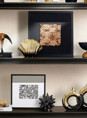 新中式轻奢花器果盘金字塔雕塑