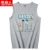 Áo vest thể thao nam cực nam thương hiệu áo tập thể dục nam vai lỏng lẻo cá tính mùa hè cotton không tay áo thun nam - Áo vest cotton áo khoác không tay Áo vest cotton