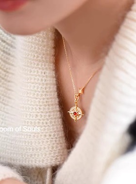 《落日晚星》原创红玛瑙贝母项链