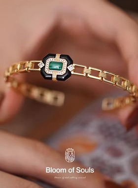 《绿洲彼岸》原创纯银黑玛瑙手镯