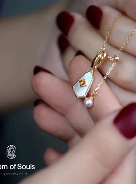 《琳琅丝路》原创设计S925纯银多宝项链天然石榴石珍珠贝母法式新