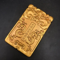 Ancient Play Miscellaneous Token Handcard Shandong Province Card Bronze Centiate Golden Home Craft Pendulum of Bronze Ware