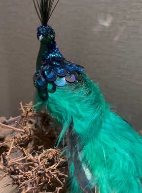 孔雀装饰摆件橱窗家居羽毛礼品