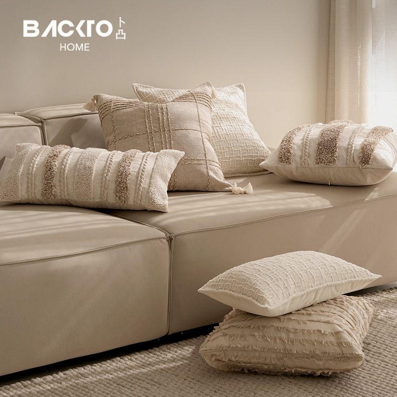 BACKTO卜凸家居侘寂风抱枕客厅沙发抱枕套靠枕靠垫民宿样板间卧室 - 图2