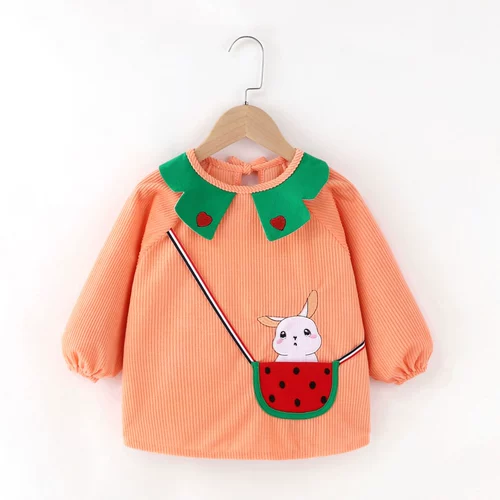 Детский фартук, водонепроницаемый слюнявчик, демисезонный нагрудник, лонгслив подходит для мужчин и женщин, анти-грязь, с карманом, сзади на завязках