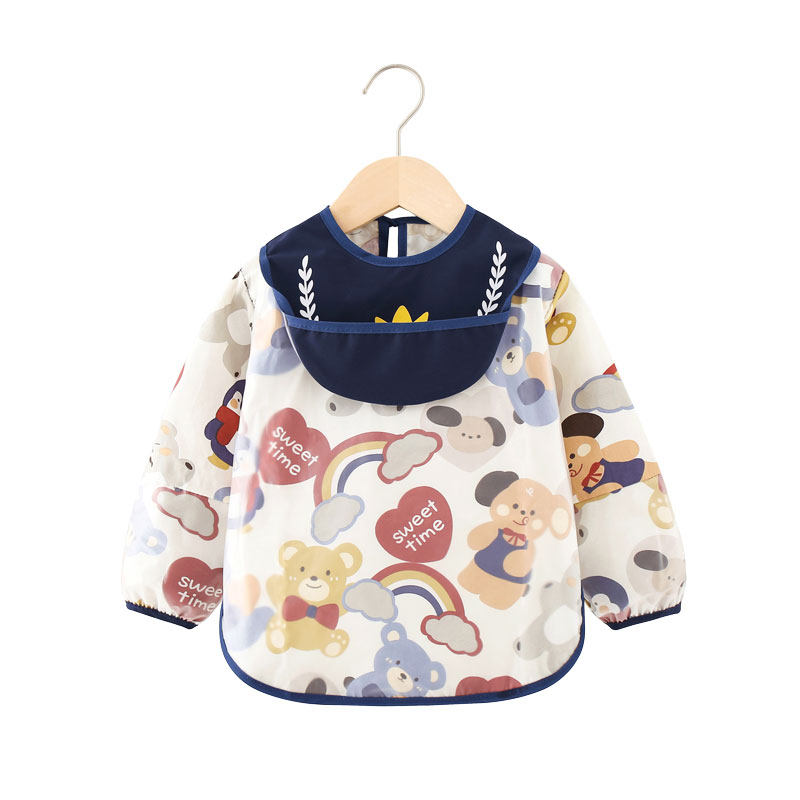 儿童罩衣防水防脏纯棉饭兜男宝宝吃饭围兜婴儿围裙护衣男童反穿衣,淘宝优惠券,粉丝福利购,淘宝优惠卷