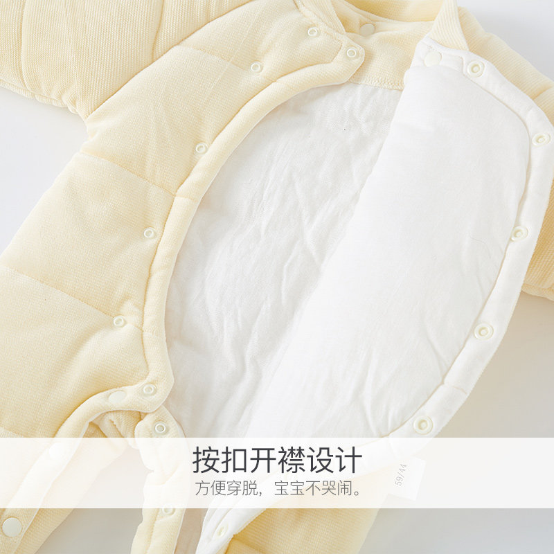 新生婴儿衣服秋冬季保暖夹棉哈衣 吉启萌童装连身衣/爬服/哈衣