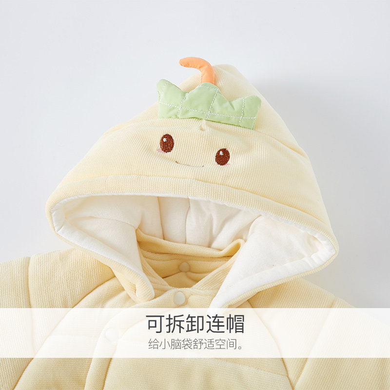 新生婴儿衣服秋冬季保暖夹棉哈衣 吉启萌童装连身衣/爬服/哈衣