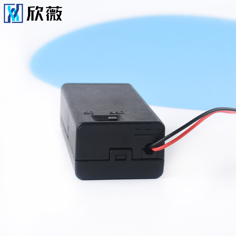 9V电池盒 6F22方形电池座 9伏带盖带开关连接线15cm - 图2
