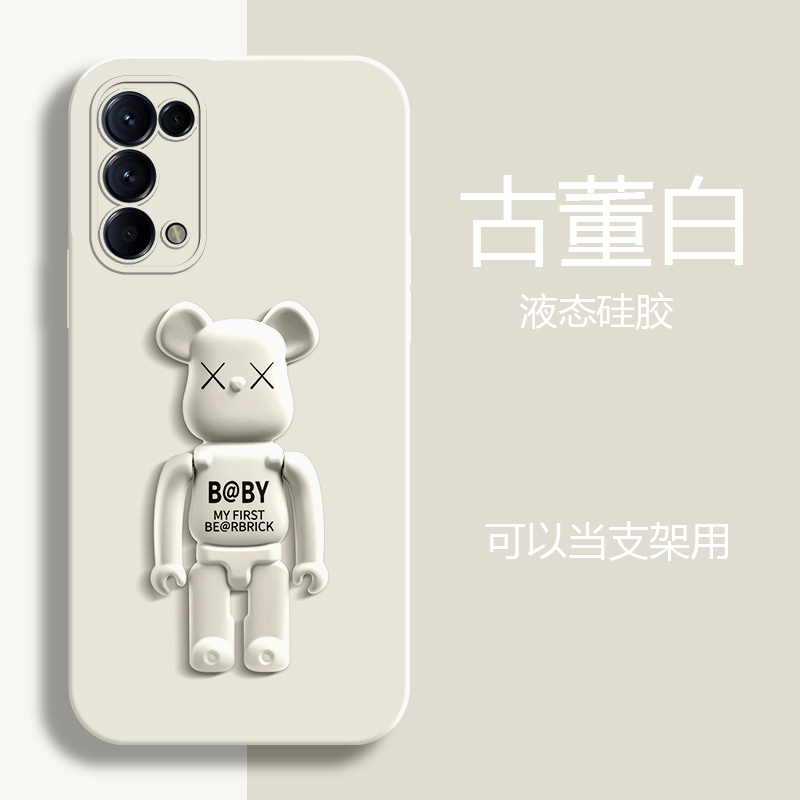 opporeno5k手机壳reno5k液态硅胶oppo保护套k5g全包镜头防摔opporeon软壳0pp0男女opopreno可爱5K网红reon潮 - 图2