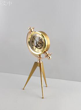 现代简约复古怀旧机械座钟台钟桌面摆件客厅卧室酒店软装家居饰品