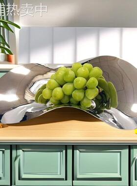 欧式银色304不锈钢不规则流线果盘托盘摆件厨房餐厅样板房软装饰
